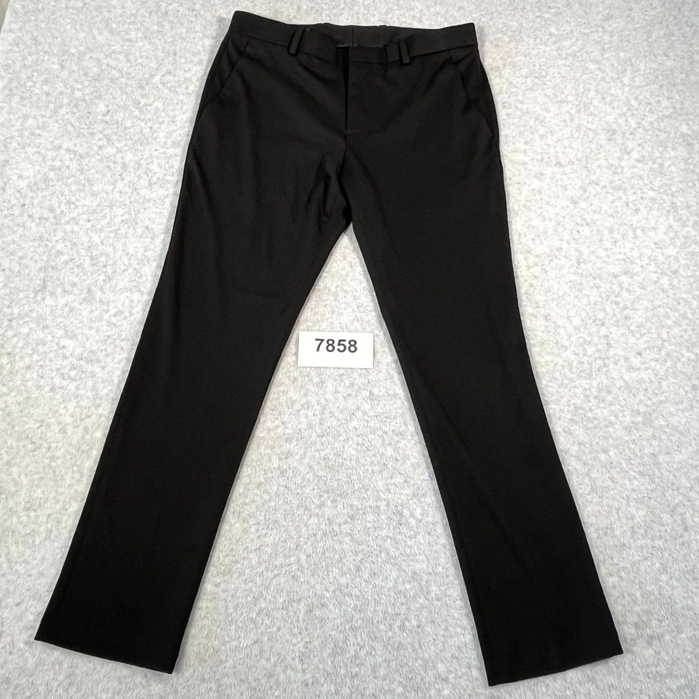 Perry Ellis Very Slim Stretch Dress Pants Mens 32x30 Black Stretch Straight Leg